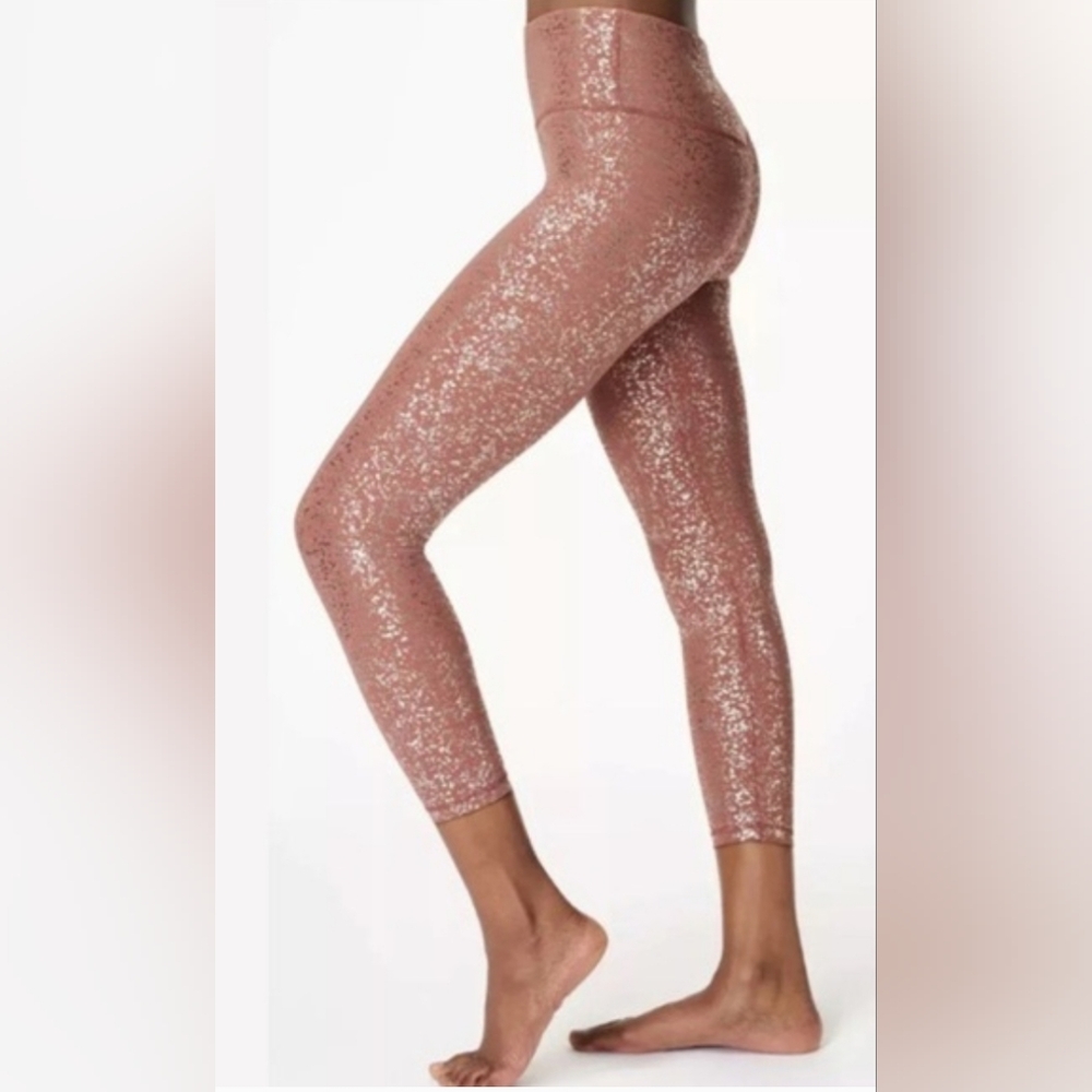 Sweaty Betty Goddess 7/8 Foil Leggings Size S Pink - Picture 2 of 7